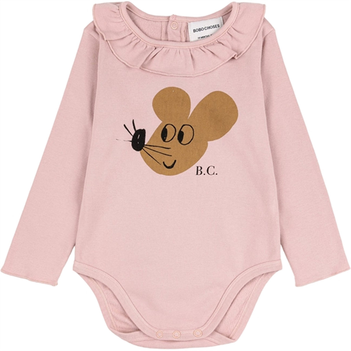 Bobo Choses Pink Mouse Ruffle Collar Body