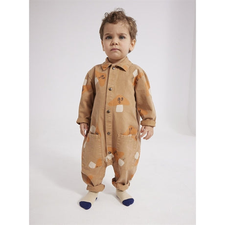 Bobo Choses Brown Mr. Mushroom Woven Overall AOP 2