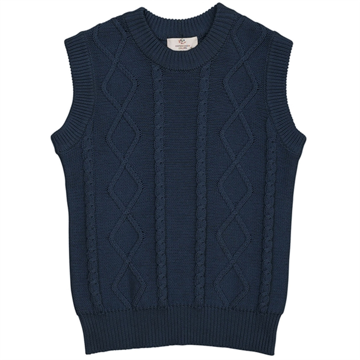 Copenhagen Colors Navy Strikket Cable Vest