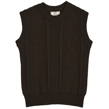 Copenhagen Colors Dark Brown Strikket Cable Vest