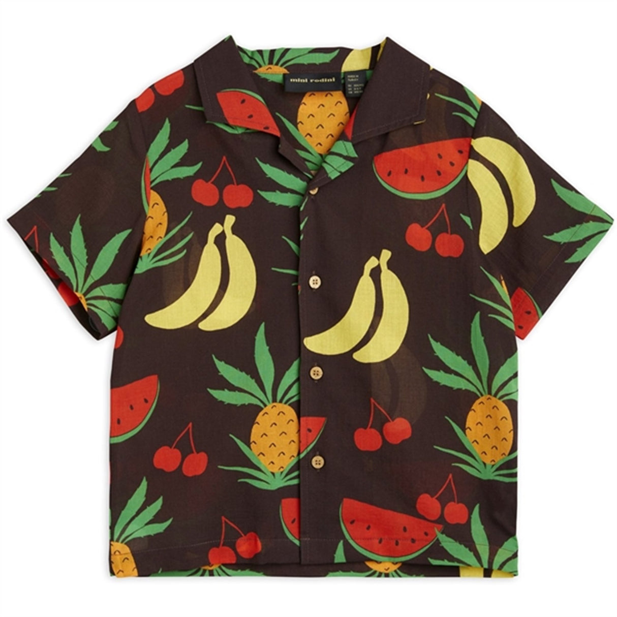 Mini Rodini Fruits Aop Woven T-shirt Brown