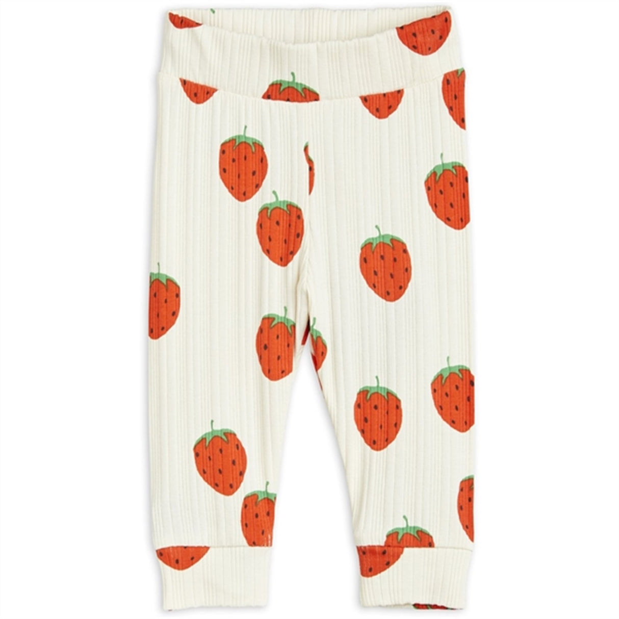 Mini Rodini Strawberries Aop Nb Leggings Offwhite