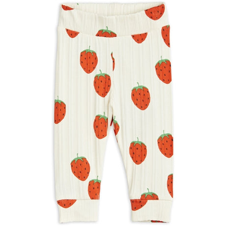 Mini Rodini Strawberries Aop Nb Leggings Offwhite