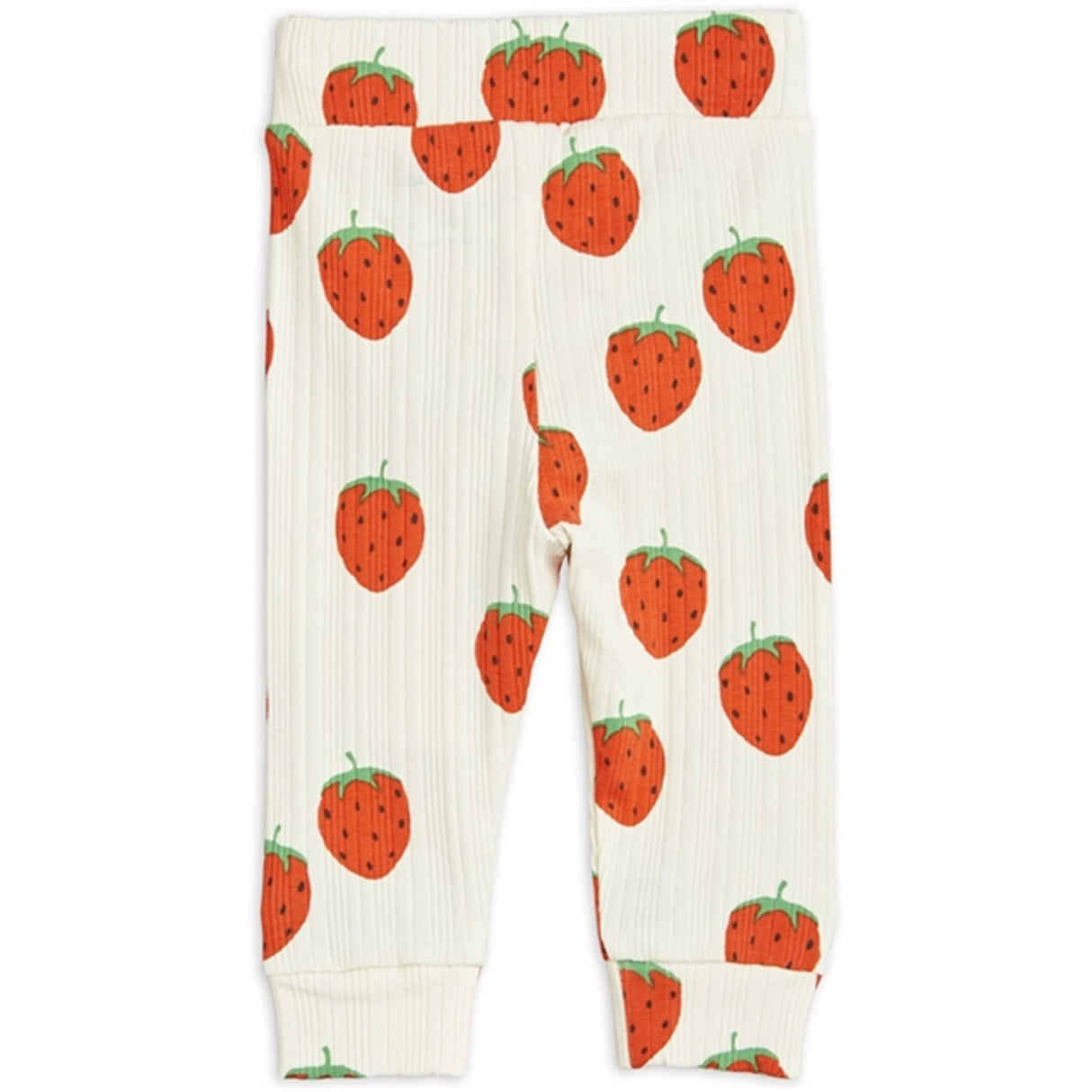 Mini Rodini Strawberries Aop Nb Leggings Offwhite 5