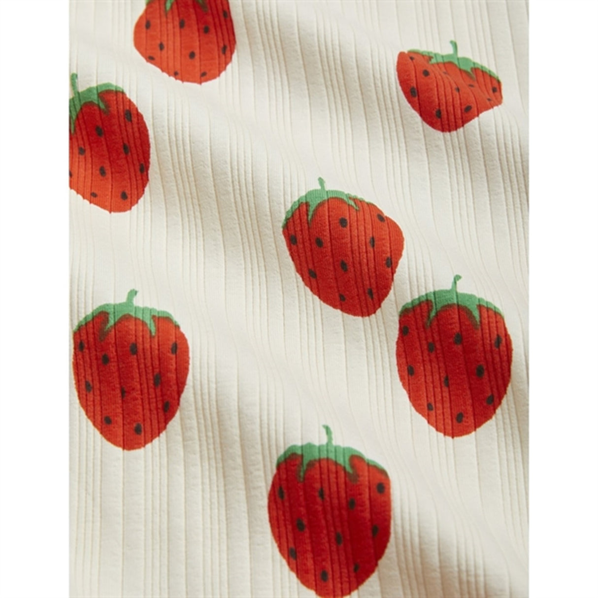 Mini Rodini Strawberries Aop Nb Leggings Offwhite 3