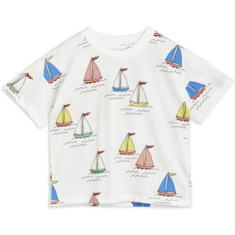 Mini Rodini Sailing Boats AOP T-shirt White