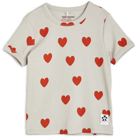 Mini Rodini Hearts Aop T-shirt Grey