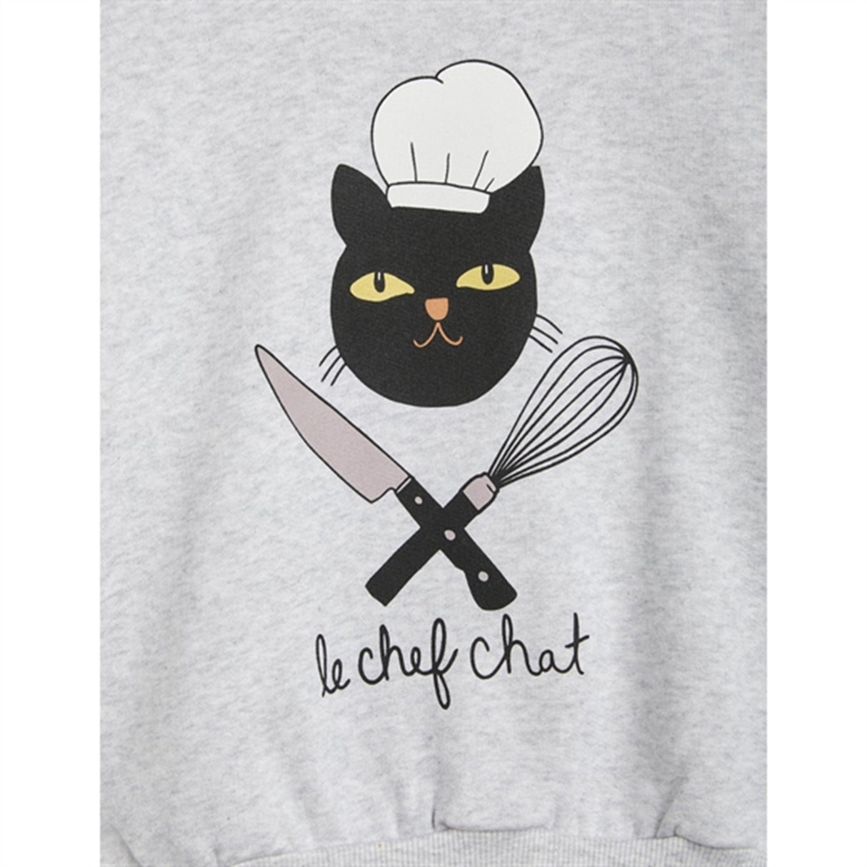 Mini Rodini Chef Cat Sp Collegegenser Grey Melange 3