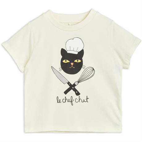 Mini Rodini Chef Cat Sp T-shirt Offwhite