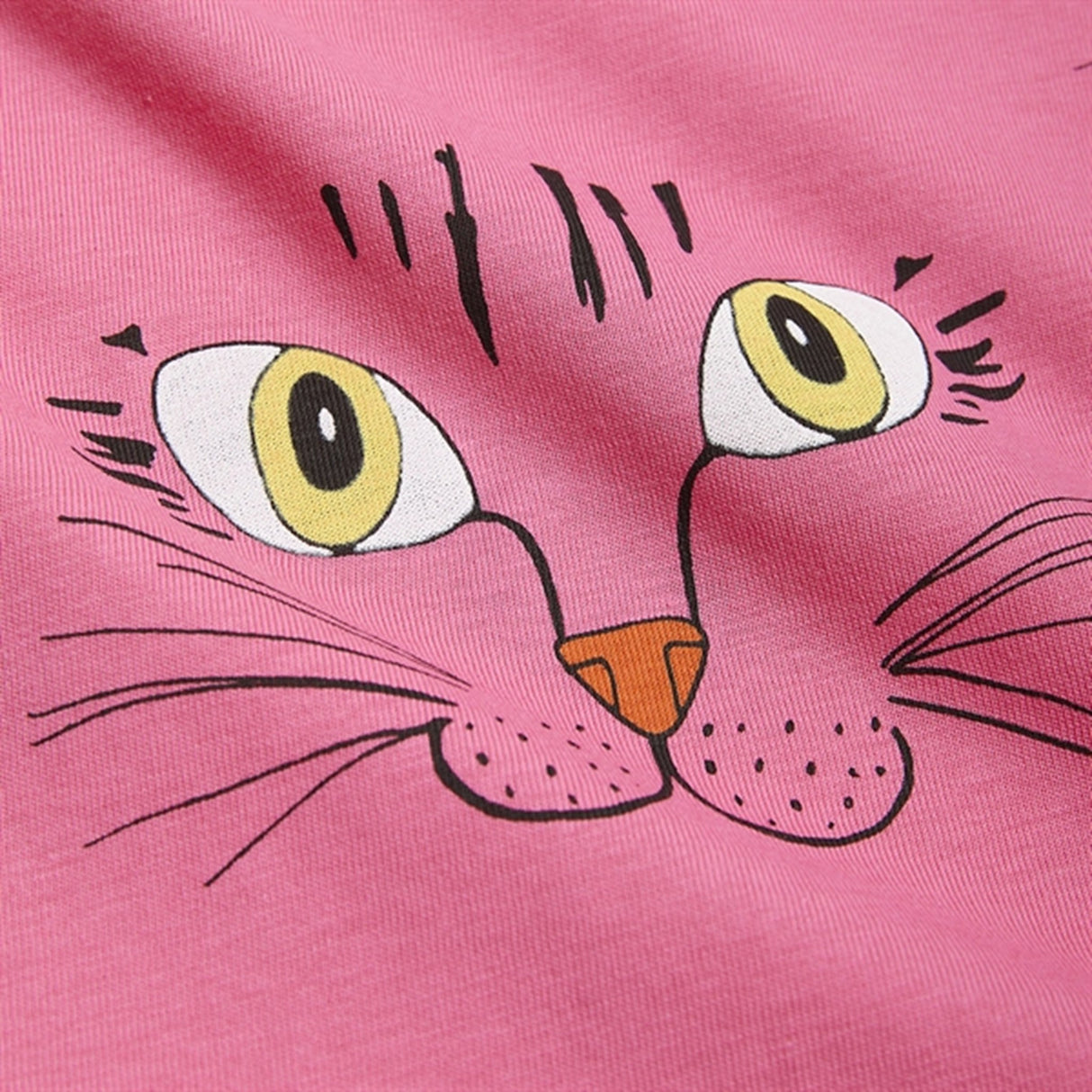 Mini Rodini Cat Face Aop Ls Kjole Pink 4