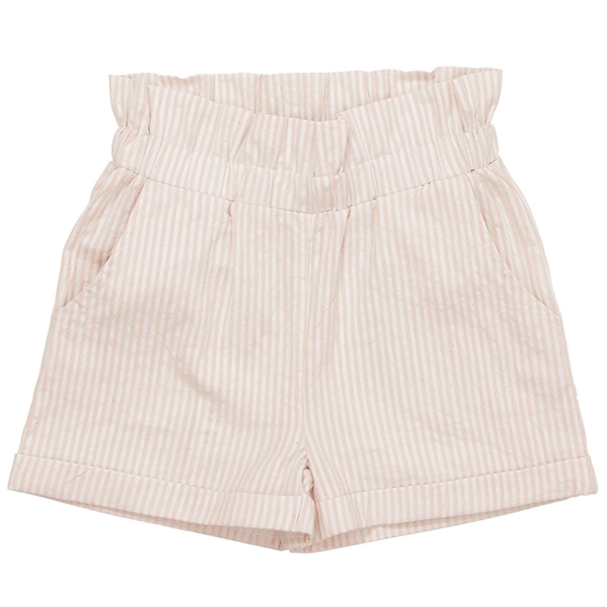 Copenhagen Colors Dusty Rose W Cream Stripe Seersucker Shorts m. Dikkedarer