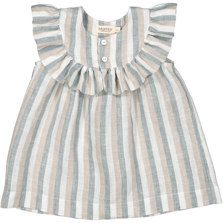 MarMar Dusty Blue Stripe Drussa Kjole