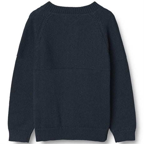 Wheat Navy Eddy Strikk Cardigan 2