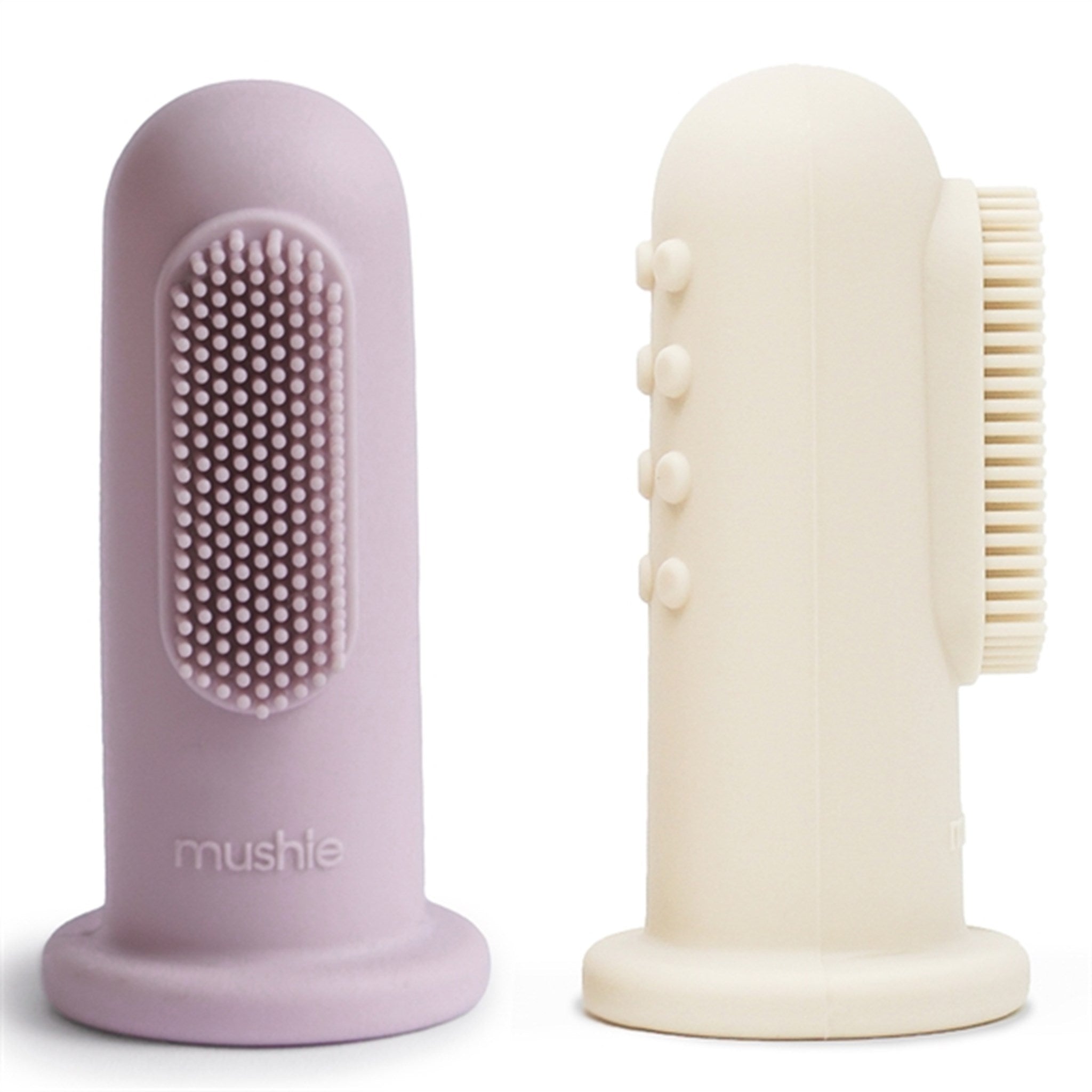 Mushie Finger Tannbørste 2-pakning Soft Lilac/Ivory