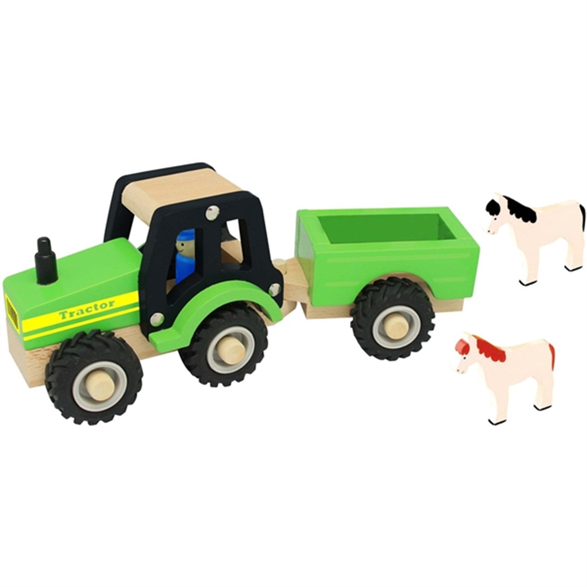 Magni Traktor I Tre M. Anhænger Og Dyr