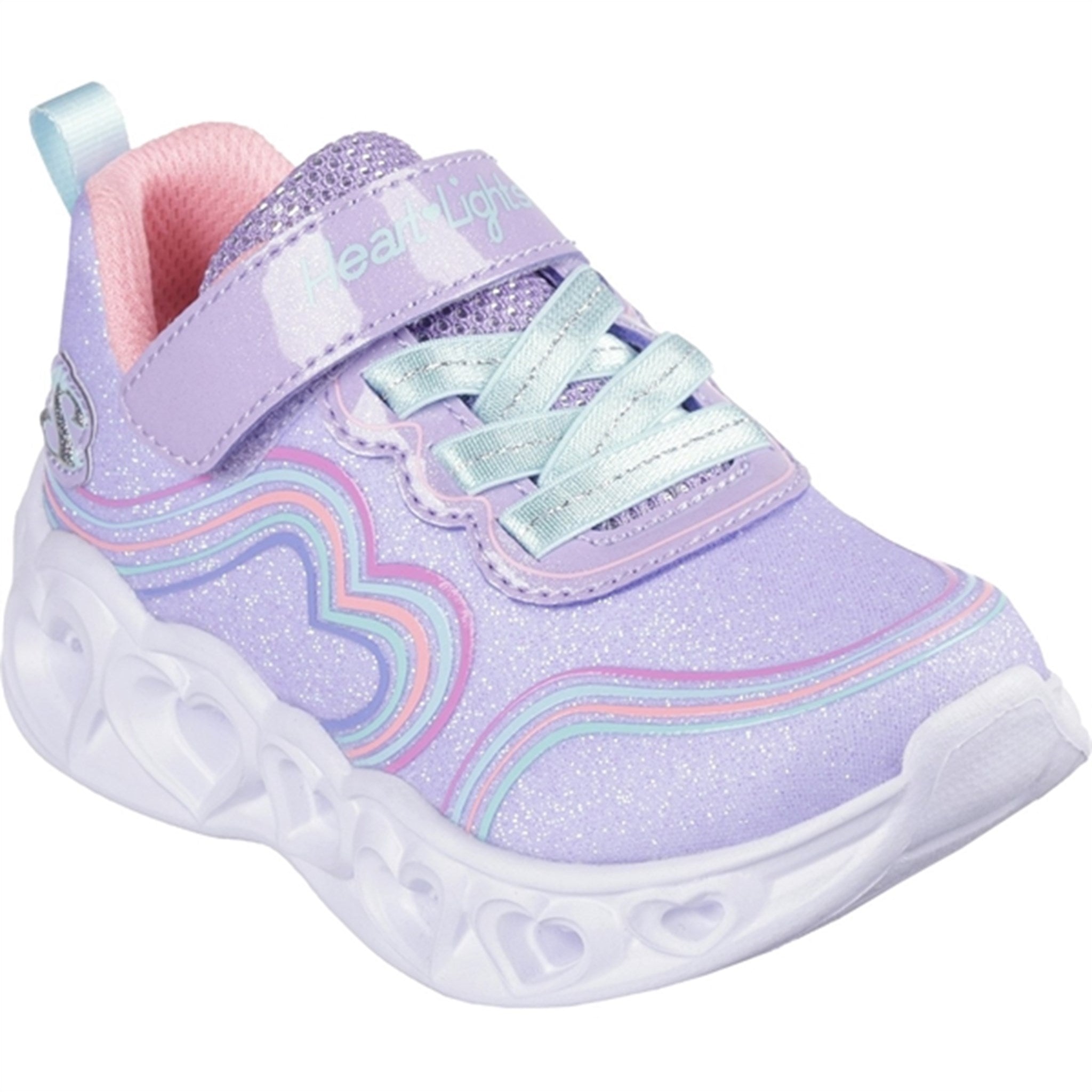 Skechers Lighted Hearts Sparkle Sneakers Lavender Multicolor
