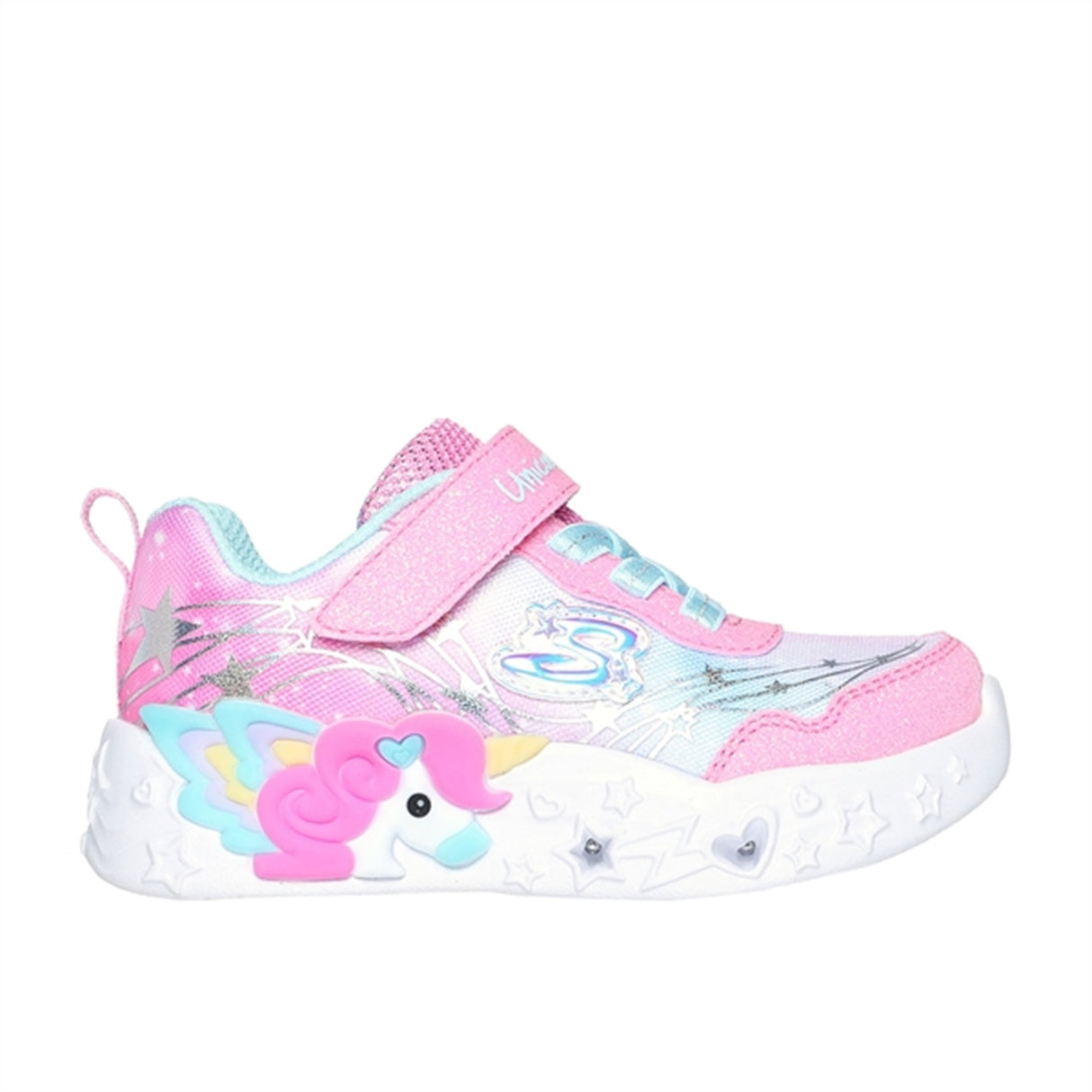 Skechers Unicorn Dreams Ombre Print & Star Sko Pink Turquoise 3