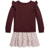 Polo Ralph Lauren Girl Frill Kjole Harvard Wine 2