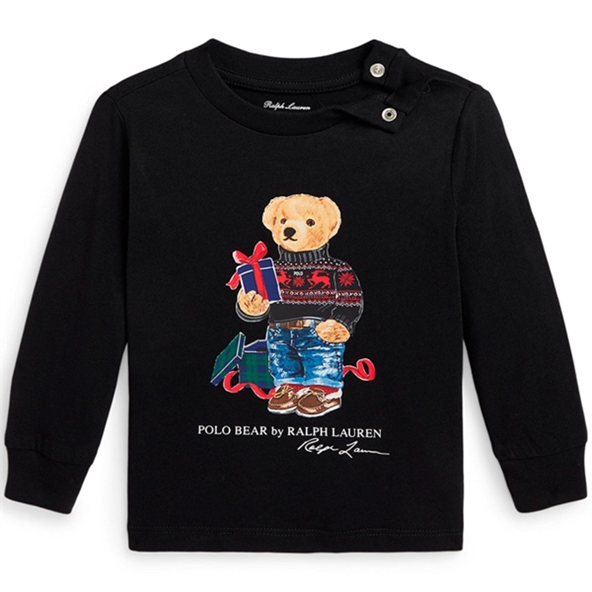 Ralph Lauren Baby Genser Fa23 Polo Black Gift Bear