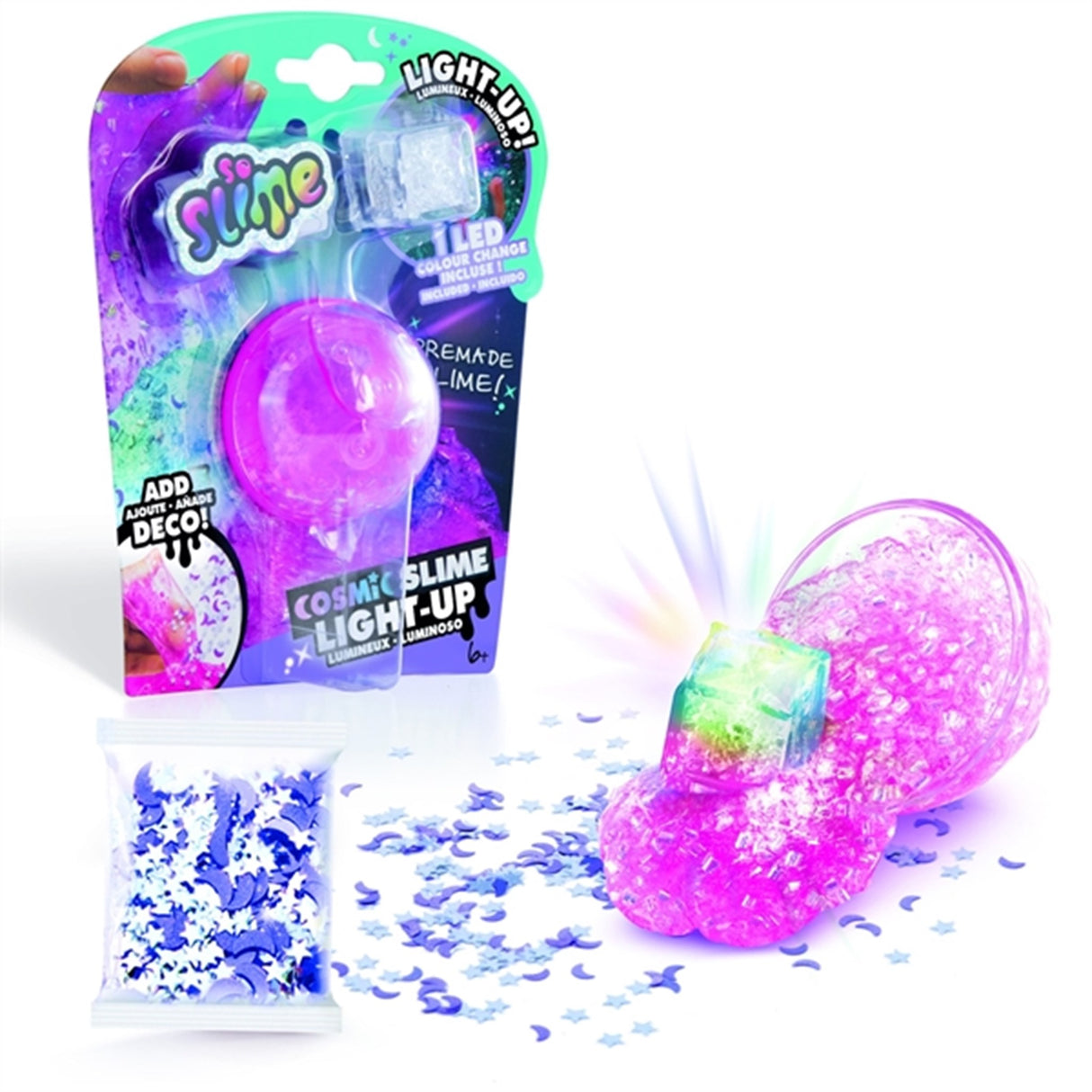 So Slime Luminous Cosmic Crunch Slime Rosa 3