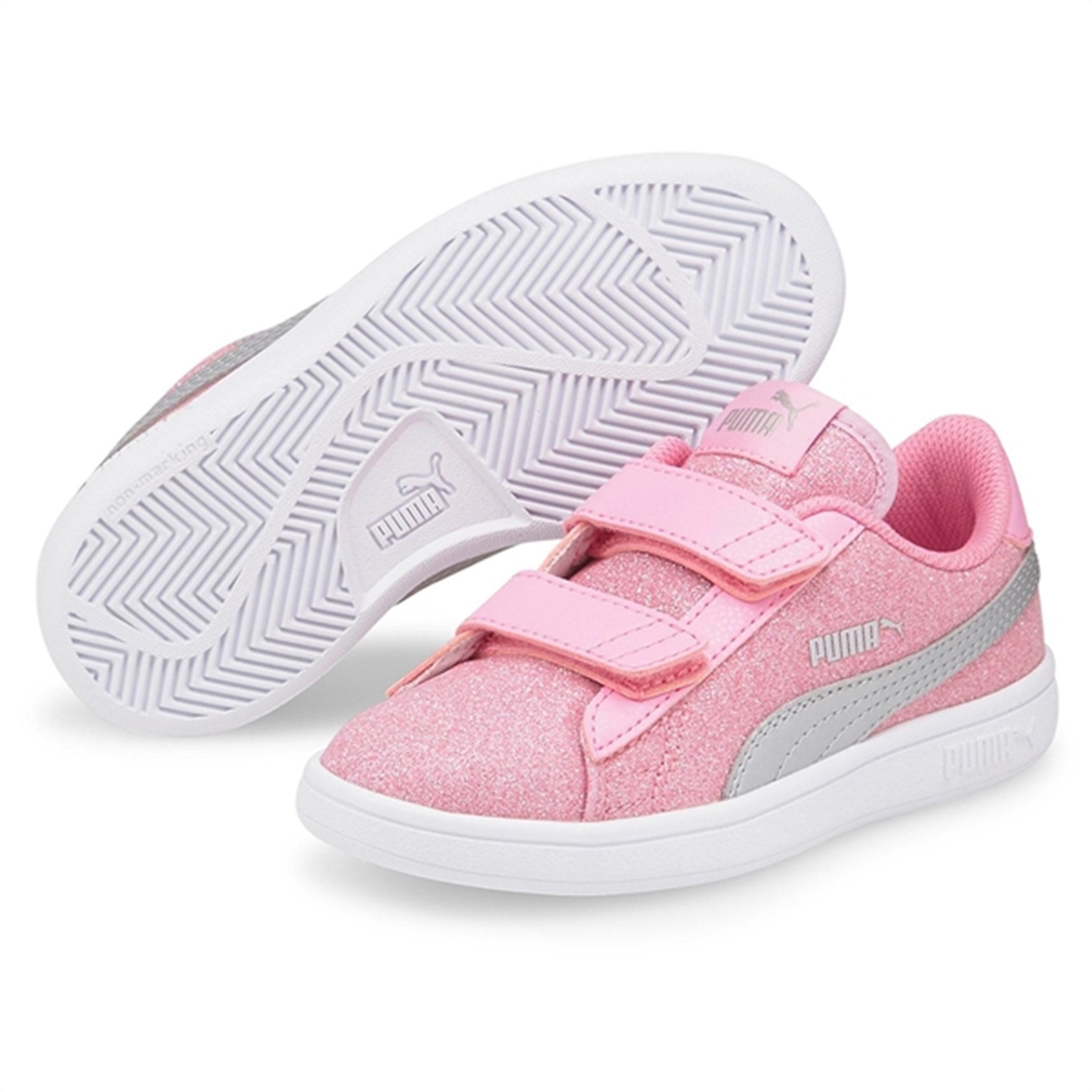 Puma Smash v2 Glitz Glam V PS Sneakers Prism Pink-Silver