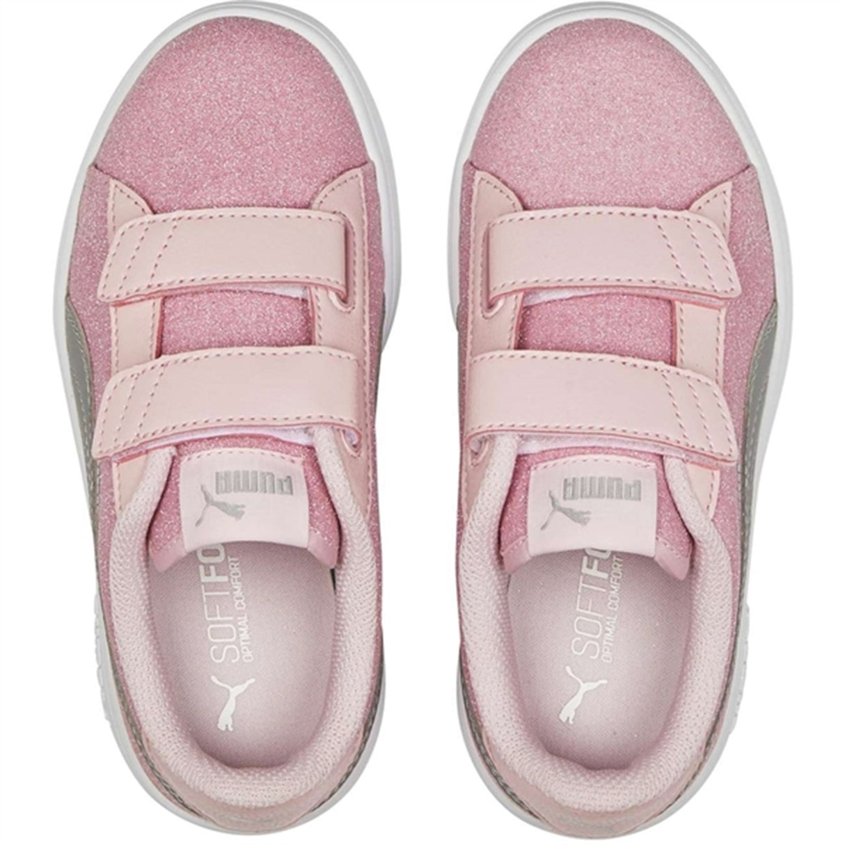 Puma Smash V2 Glitz GlamV Almond Blossom-Silver Sneakers 5