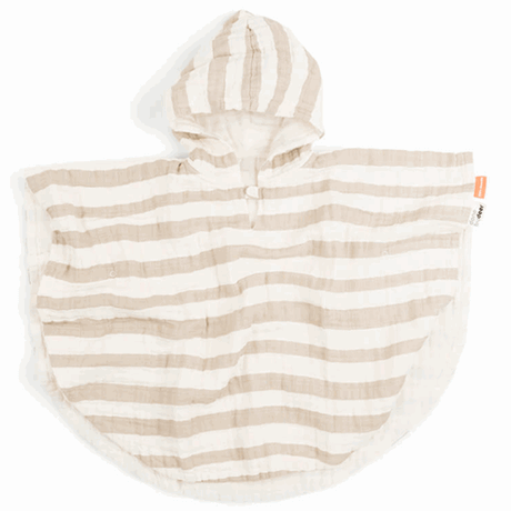 Done by Deer Bade Poncho GOTS Stripes Sand