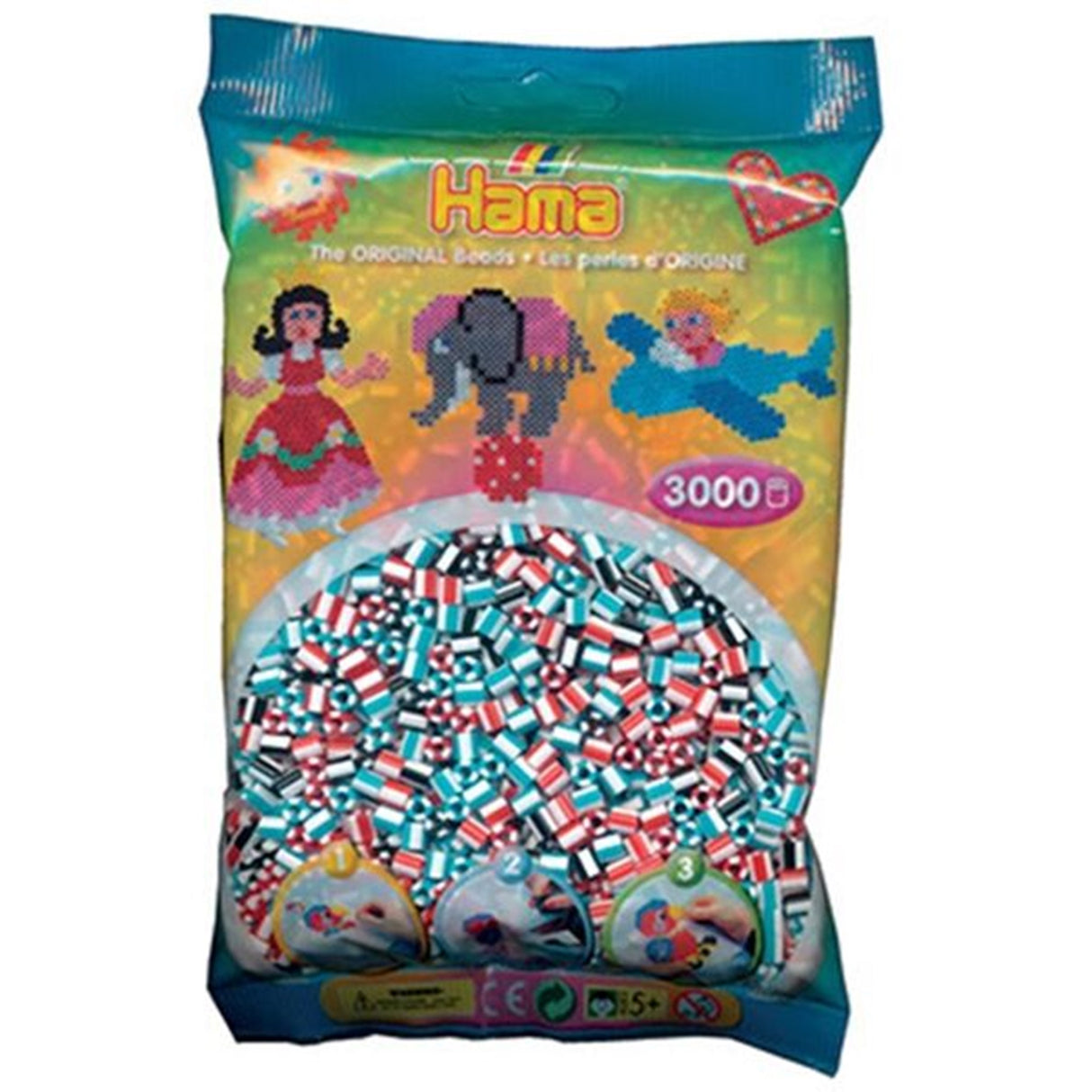 HAMA Midi Pearls 3000 pcs Stripe Mix 91