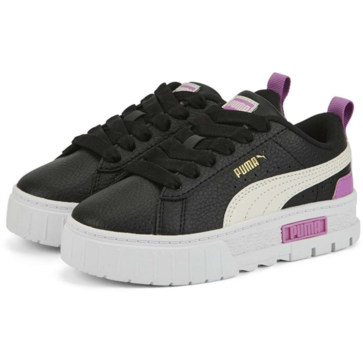 Puma Mayze Lth PS Black-Whisper White Sneakers