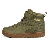 Puma Rebound Rugges V PS Deep Olive-Dark Chocolate-Team Gold Sneakers 2