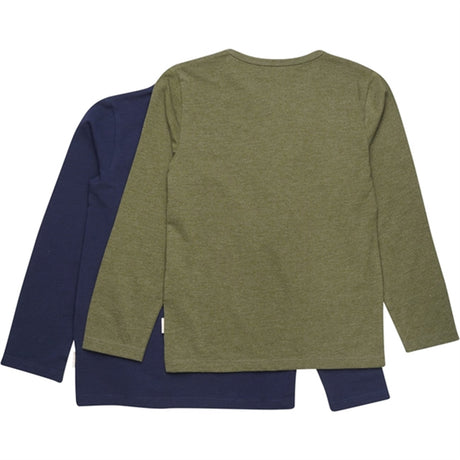 Minymo Dark Olive Bluse Basis 34 2-pakning NOOS
