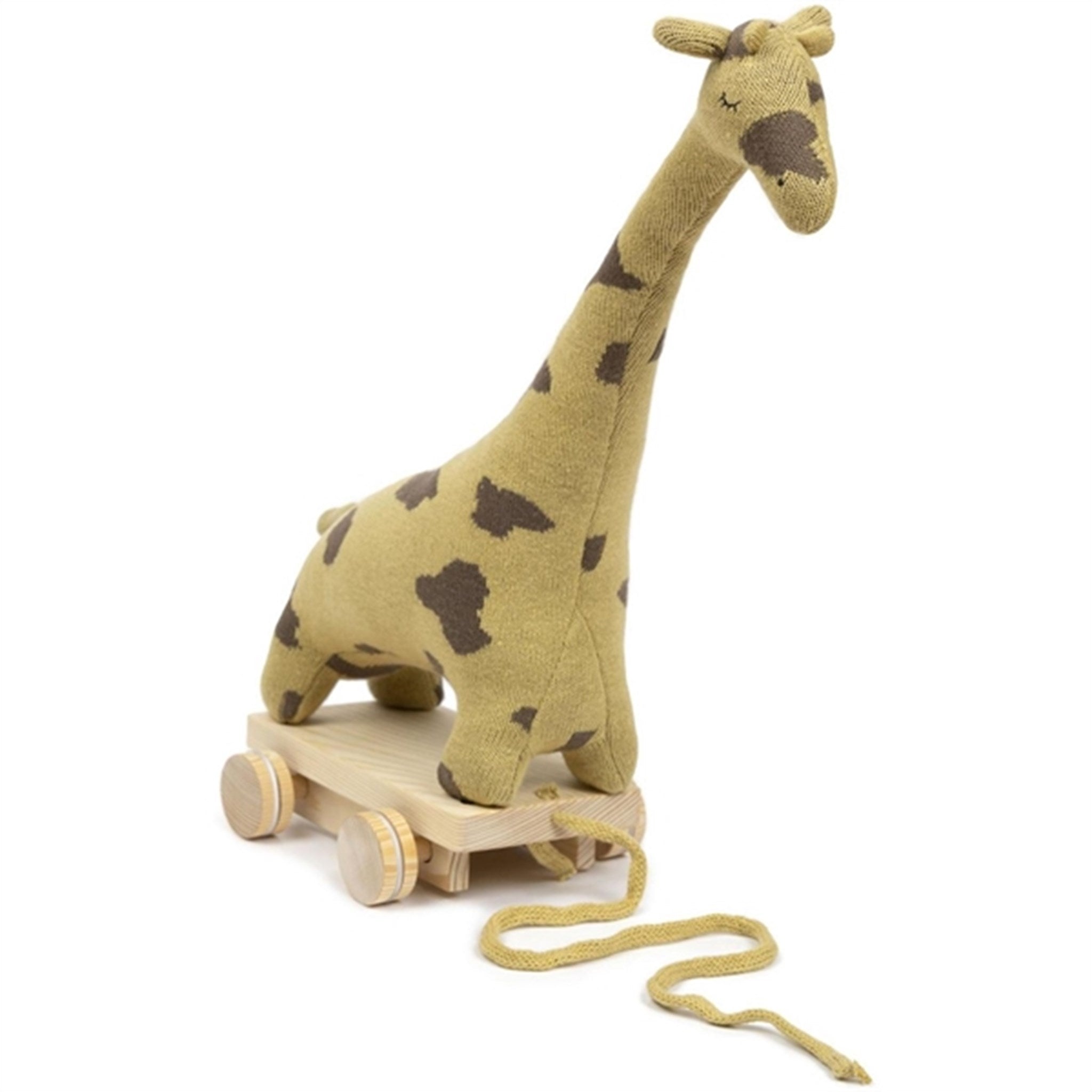 Smallstuff Strikket Trekkdyr Giraffe Mustard/Mole