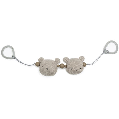 Smallstuff Strikket Barnevognskjede Bears Sandy/Grey