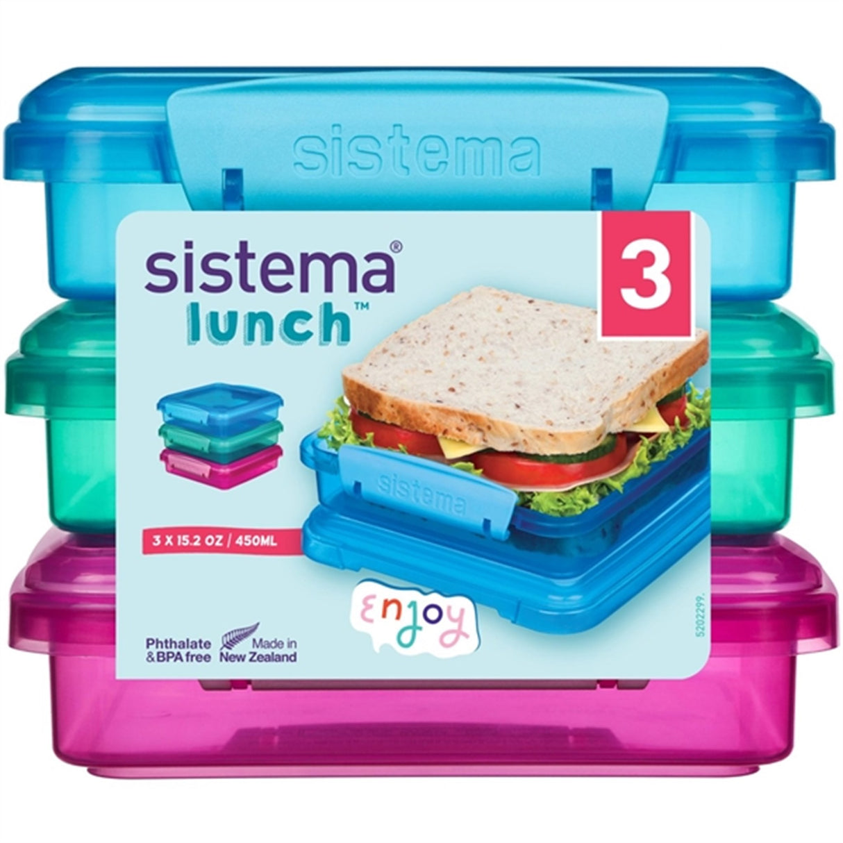 Sistema Sandwich Box Matboks 450 ml Lunch Mixed Pack 3-pak