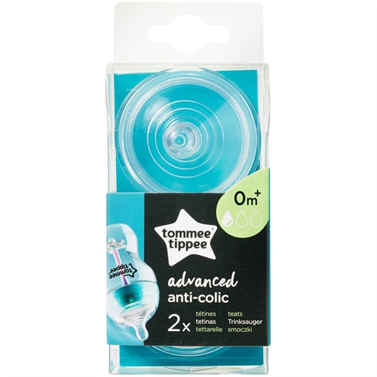 Tommee Tippee Flaskesmokk Anti-Kolikk 0+ mdr (slow) 2 stk.