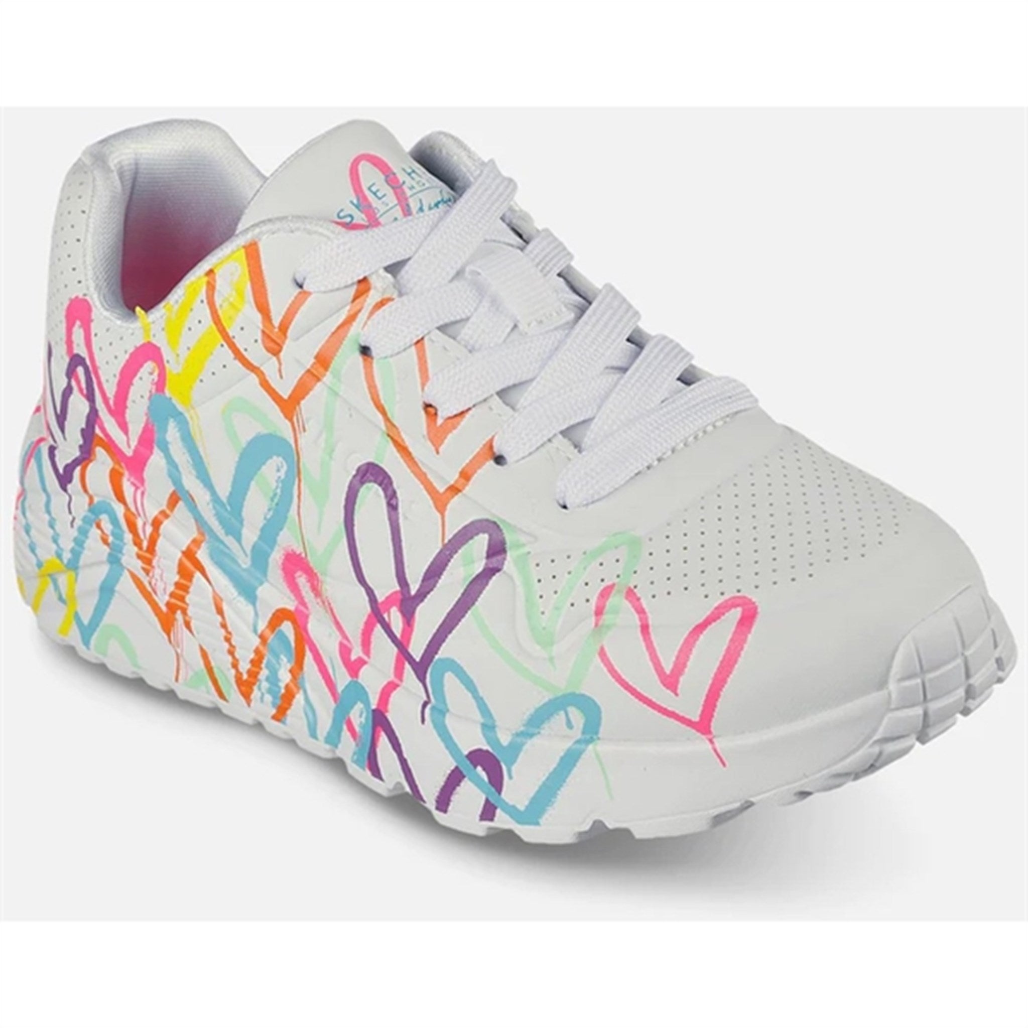 Skechers Girls Uno Sneakers Lite Spread The Love White Multicolor 2