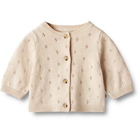 Wheat Sandshell Strikk Cardigan Maia