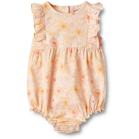 Wheat Alabaster Flower Bobbles Rompers Emmaline