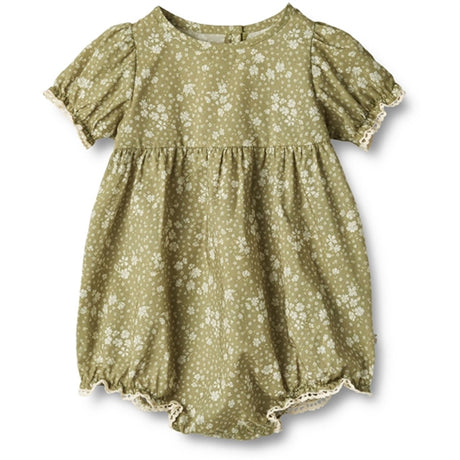 Wheat Green Flowers Rompers Vigga