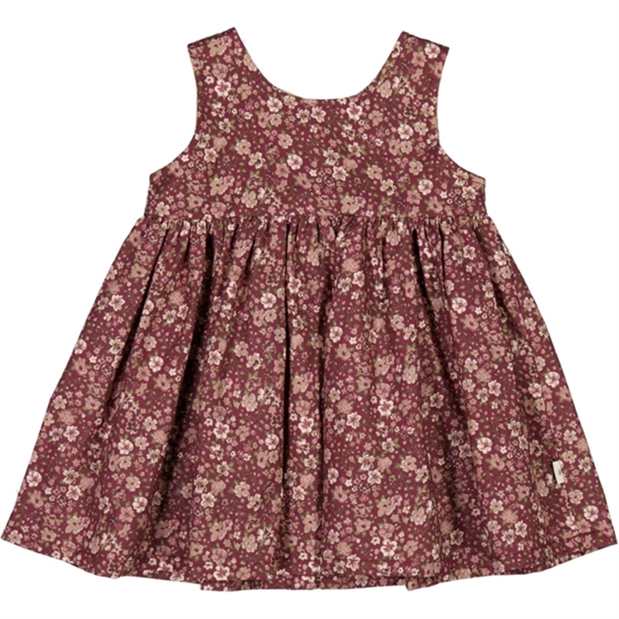 Wheat Mulberry Flowers Pinafore Wrinkles Kjole