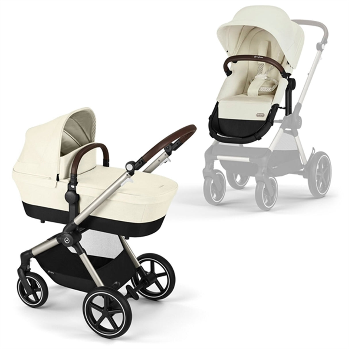 Cybex Eos Lux Seashell Beige 2-i-1 Reisetriller