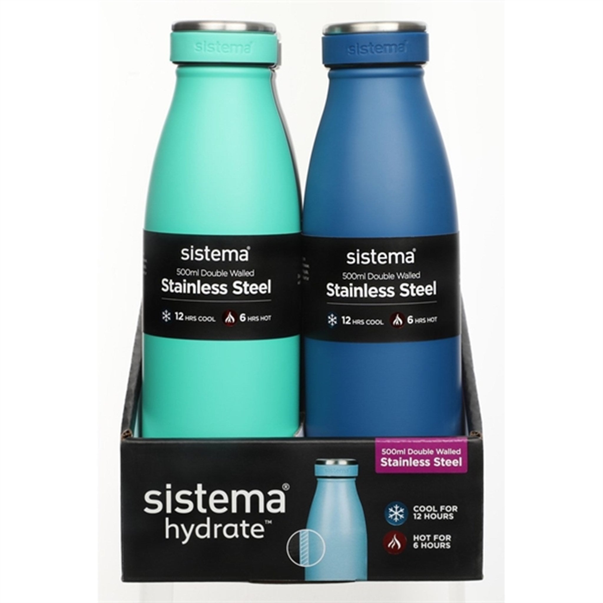Sistema Stainless Steel Drikkeflaske 500 ml Ocean Blue 2