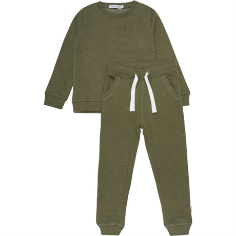 Minymo Dark Olive Sweat Sett 2-pakning NOOS