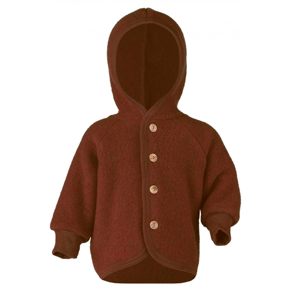 Engel Hooded Cardigan m. Treknapper Cinnamon Mélange