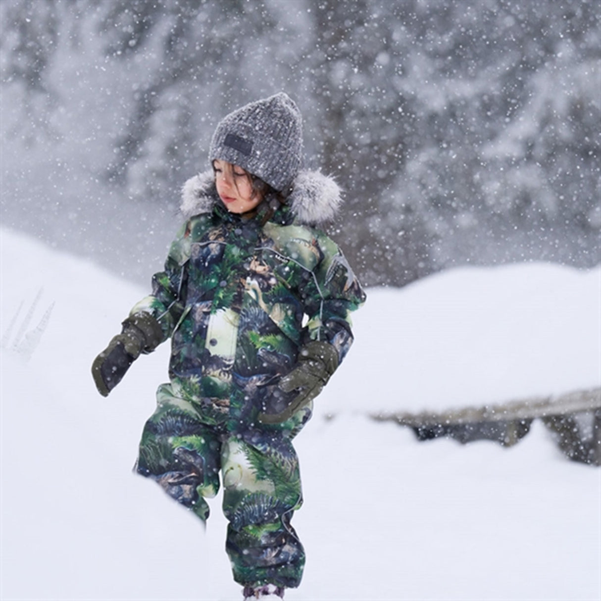 Molo Dress Dino Forest Polaris Fur 2
