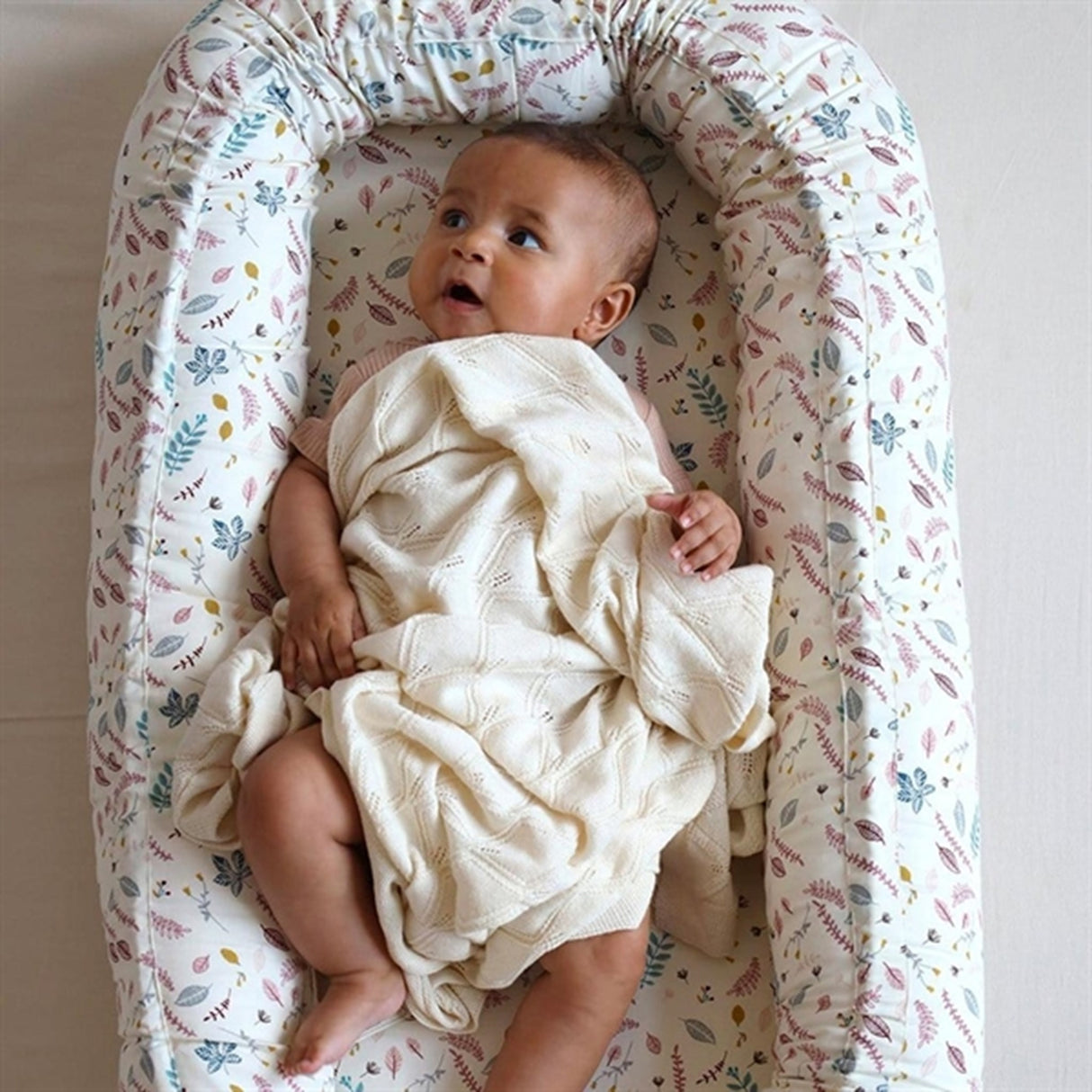 Cam Cam Copenhagen Baby Knit Blanket Leaf Natural 2