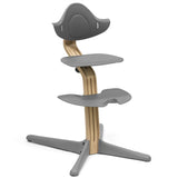 Stokke® Nomi® Oak Grey Stol + Grey Grey Pink Nyfødtsett Pakke