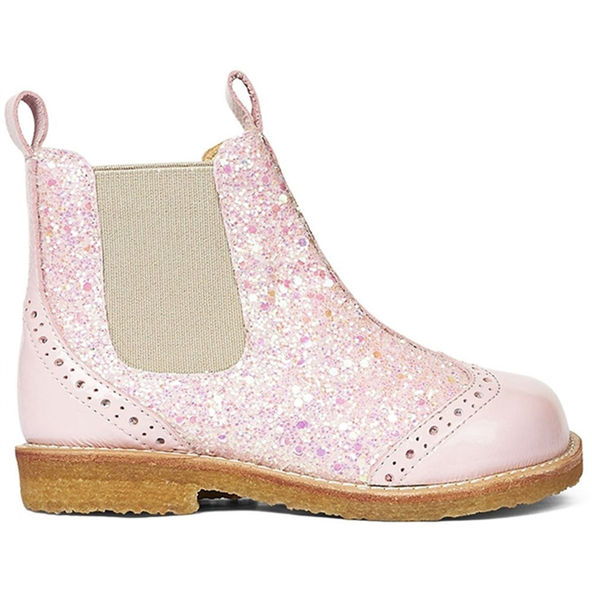 Angulus Chelsea Støvlet M. Elastik Rosa/Rosa Glitter/Beige 2