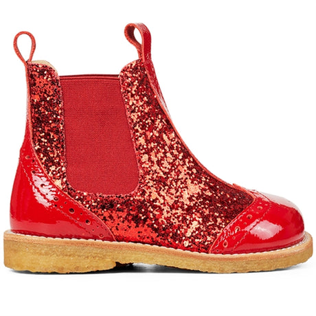 Angulus Chelsea Støvler Med Glitter Red/Red/Red Elastic 2