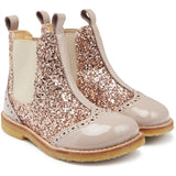 Angulus Chelsea Støvler Med Glitter Dusty Almond/Maple Glitter/Elastic